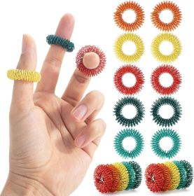 Spiky Sensory Rings, 10 Pack, Colorful Stress Relief Fidget Sensory Toys, Fidget Rings, Fidget Ring for Anxiety, Stress Relief Rings