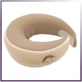 Neck Massage Pillow with Soothing Heat, Ergonomic U-Shaped Memory Foam Travel Pillow for Neck Pain Relief