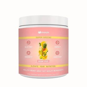 Super Greens Powder Miami Vice Flavor 255g Natural Daily Greens Supplement Supports Energy Digestion Immunity Bloating Relief (Option: 1)