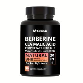 Berberine 20 In 1 Keto BHB Supplement - CLA, Malic Acid & L-Carnitine For Metabolism & Energy Support, 90 Capsules (Option: 1)