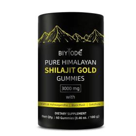 Pure Himalayan Shilajit Gummies  With Ashwagandha, Gokshura & Other Herbs No Added Sugar 60 Chewables Edible Supplement (Option: 1 Bottle)