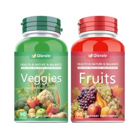 Whole Food Fruits And Veggies Supplement, 30 Servings 90 Capsules Daily 3 Caps 5 Servings Of Fresh Produce (Option: 1)